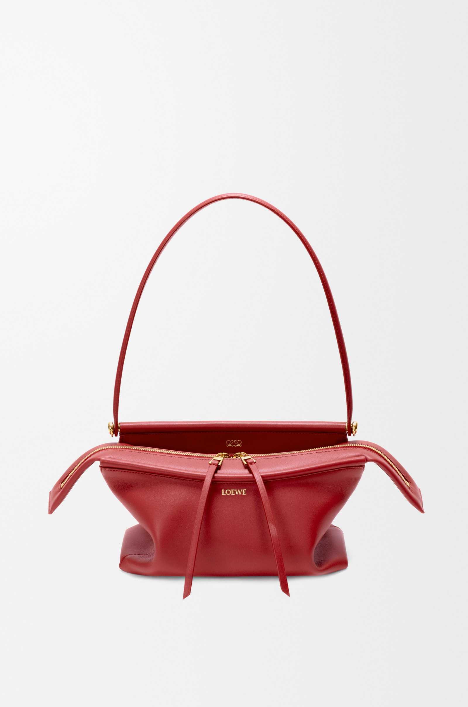 LOEWE Small Whisker bag in glazed calfskin Carmine Red