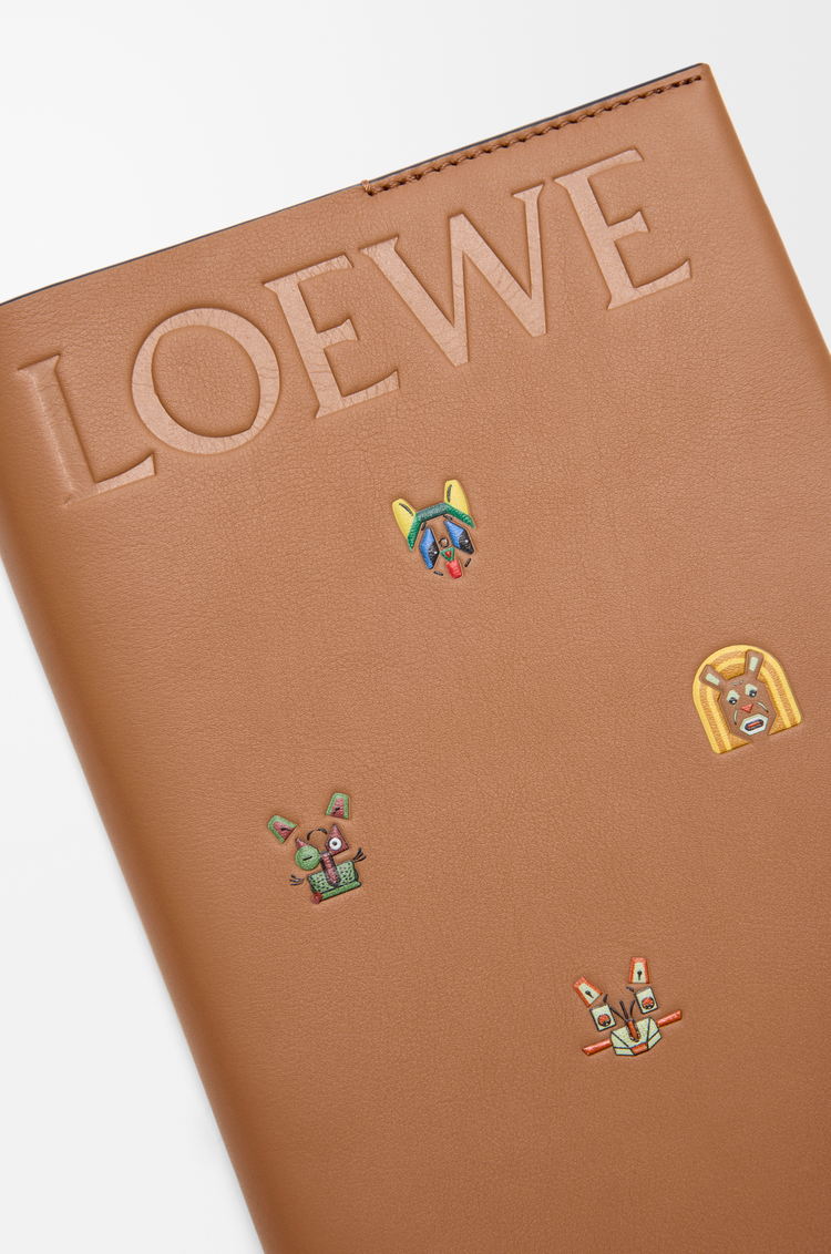 LOEWE Cats notebook in calfskin Mocha