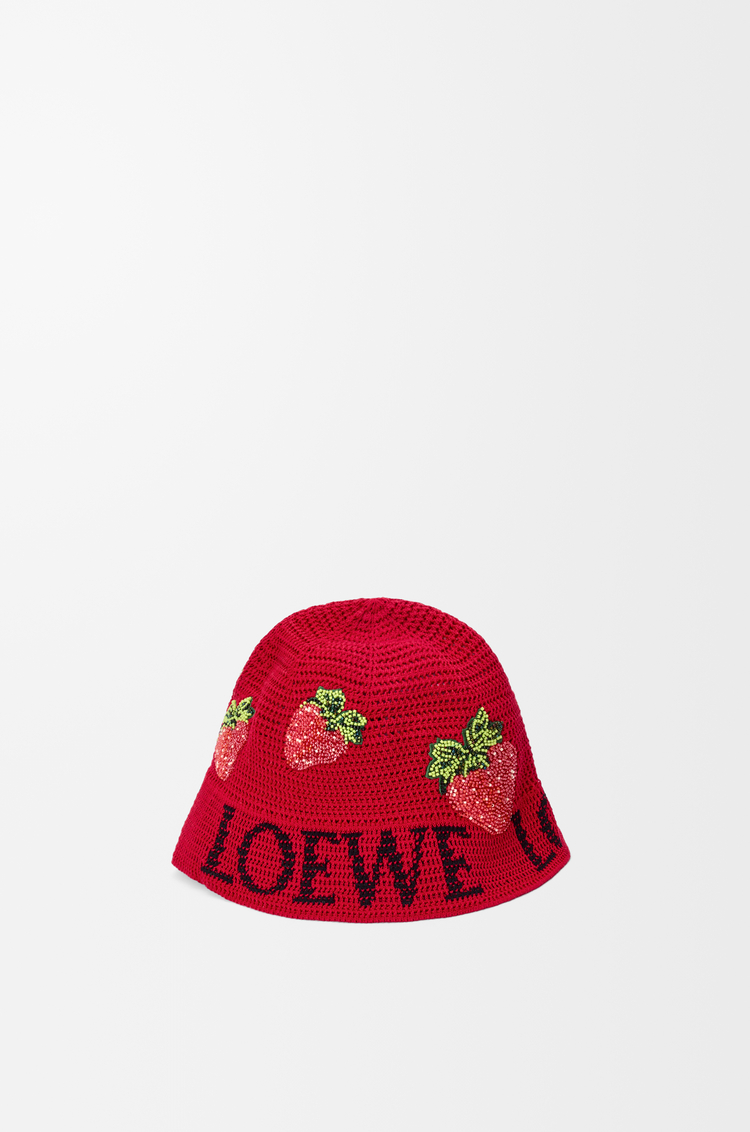 LOEWE ストロベリー バケットハット（コットン） レッド