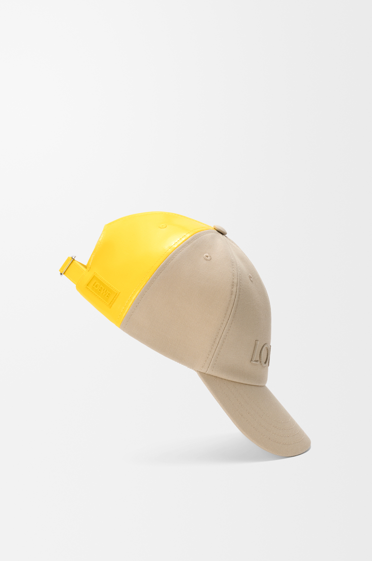 LOEWE LOEWE bicolour cap in cotton canvas Beige/Lemon