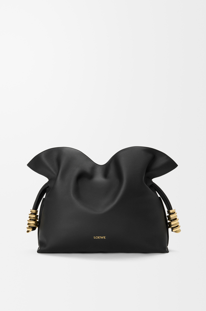 LOEWE Medium Coil Flamenco clutch in nappa calfskin Black