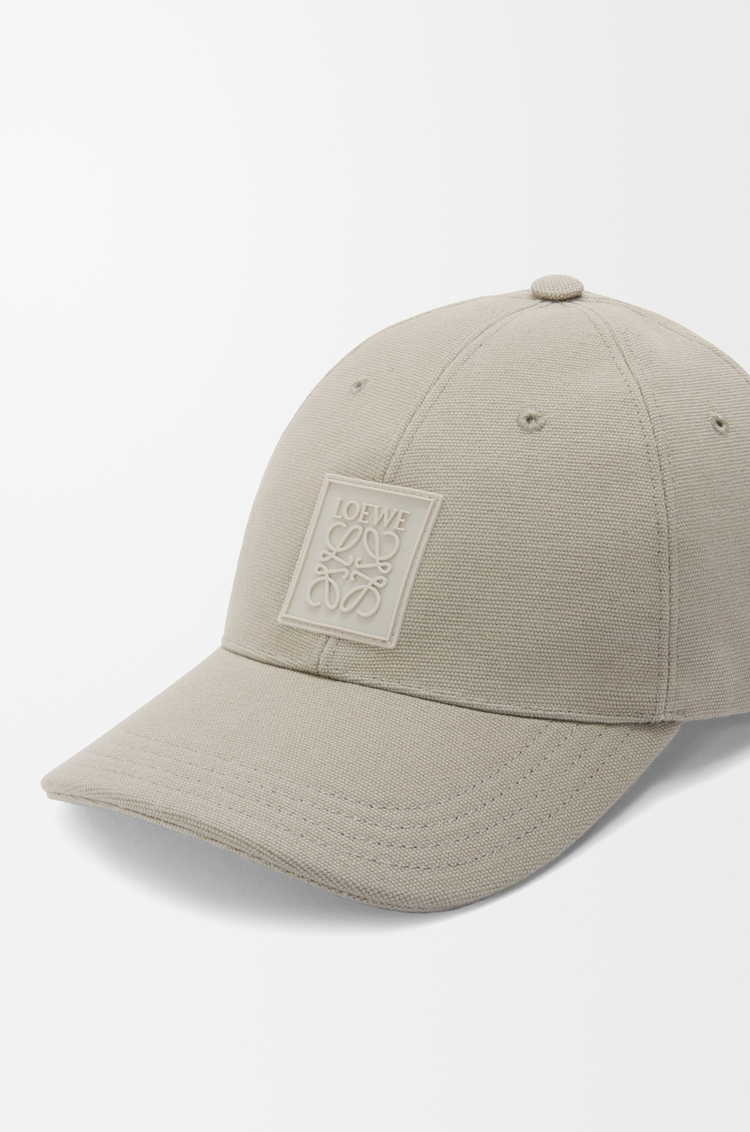 LOEWE Patch cap in canvas Shell Grey