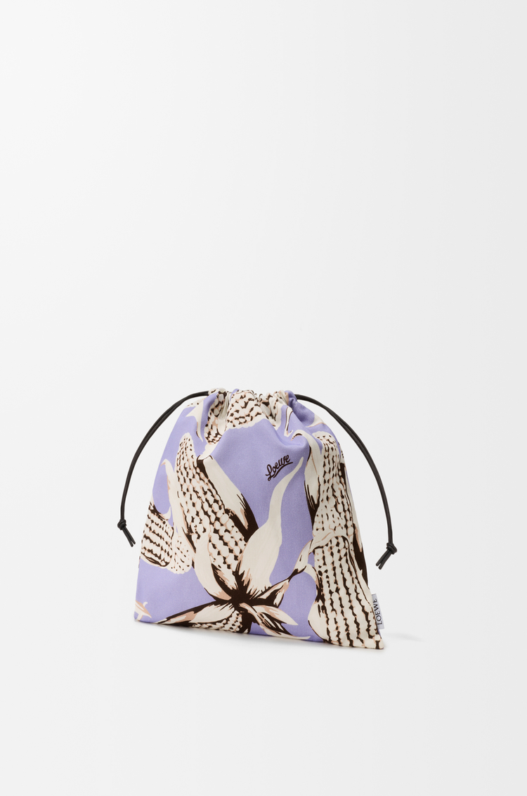 LOEWE Corn small drawstring pouch in canvas White/Lilac