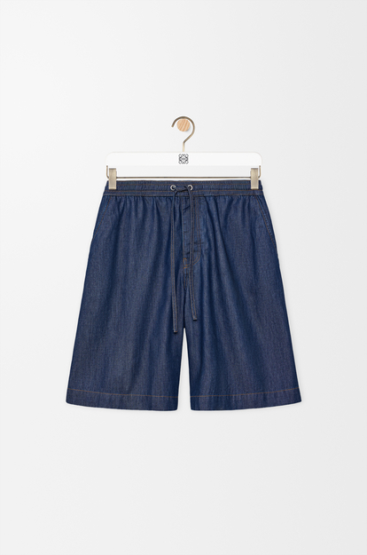LOEWE Shorts in cotton Denim Blue