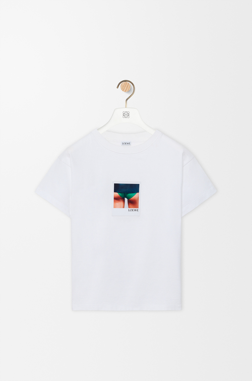 LOEWE T-Shirt mit normaler Passform aus Baumwolle Weiß