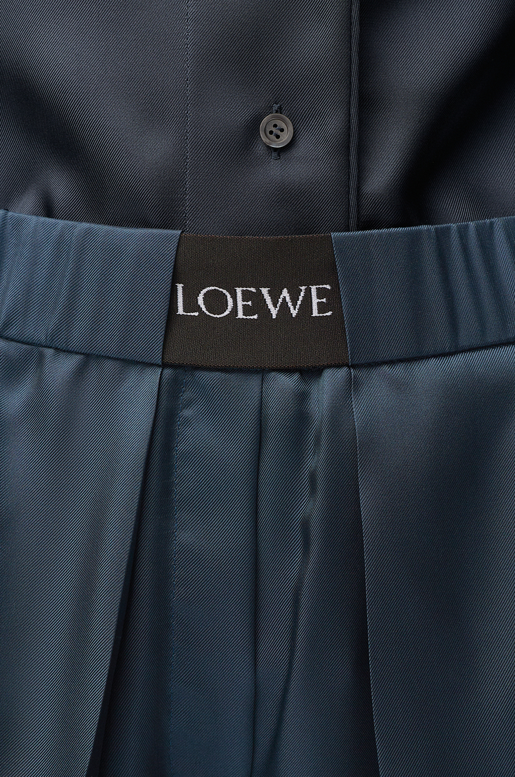 LOEWE Pantaloni elasticizzati in seta Grigio Scuro