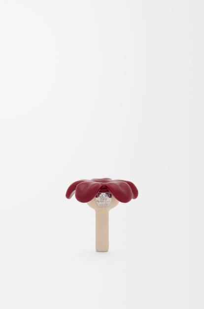 LOEWE Flower Seat pendant in sterling silver Silver/Burgundy
