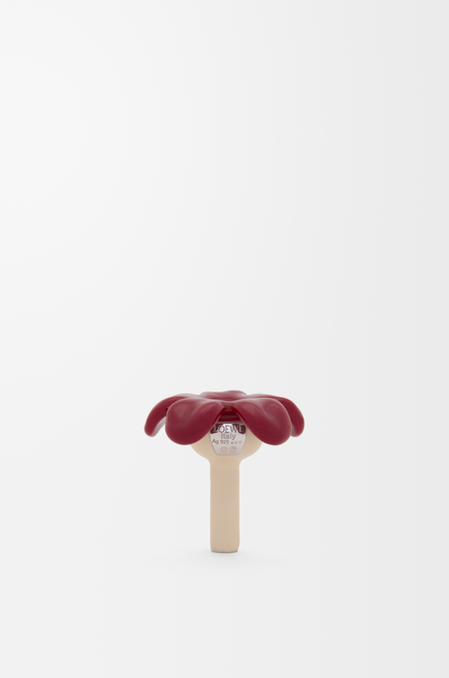 LOEWE Pendente Flower Seat in argento sterling Argento/Bordeaux
