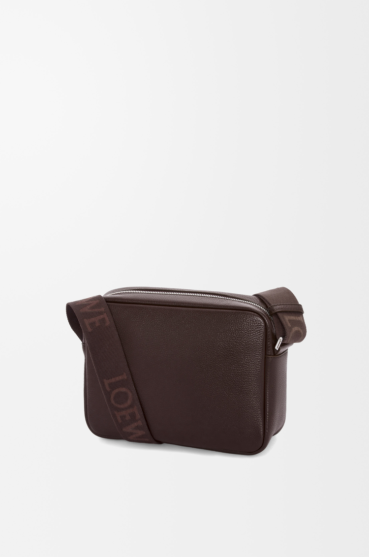 LOEWE Medium Pebble messenger bag in supple grained calfskin Oxblood