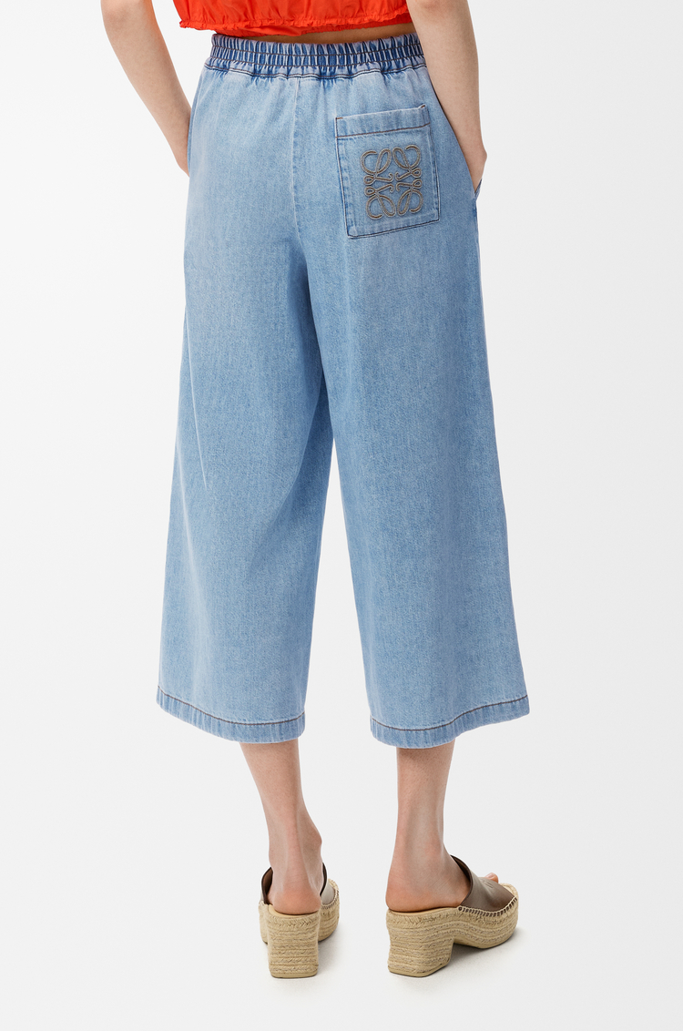 LOEWE Cropped trousers in denim Washed Blue