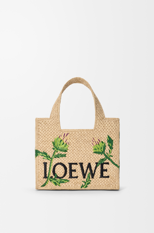 LOEWE Borsa LOEWE font tote piccola in rafia Naturale/Verde