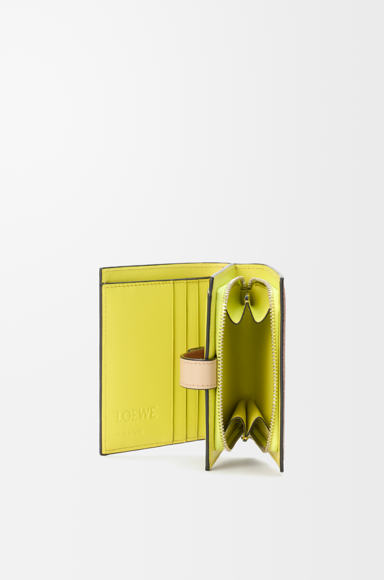 LOEWE Compact zip wallet in soft grained calfskin Squirrel/Beige