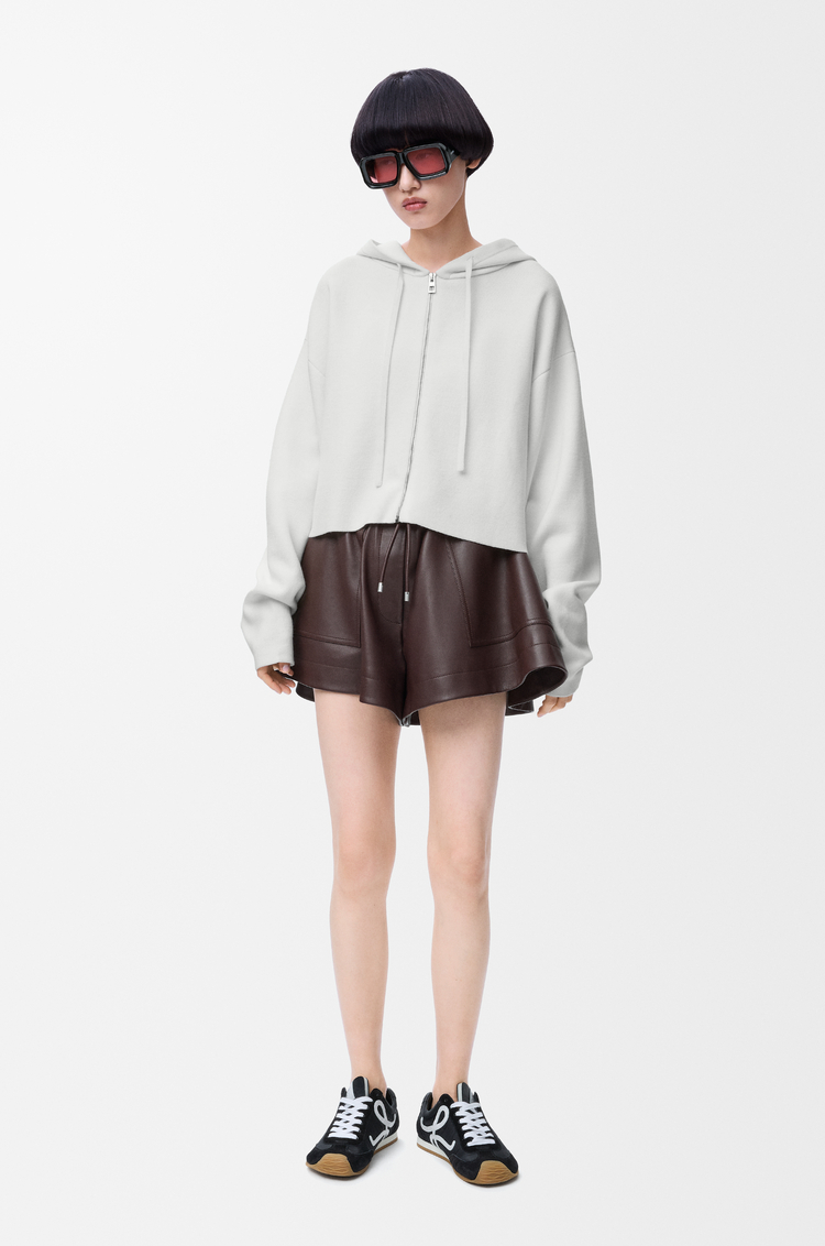 LOEWE Anagram zip-up hoodie in wool White