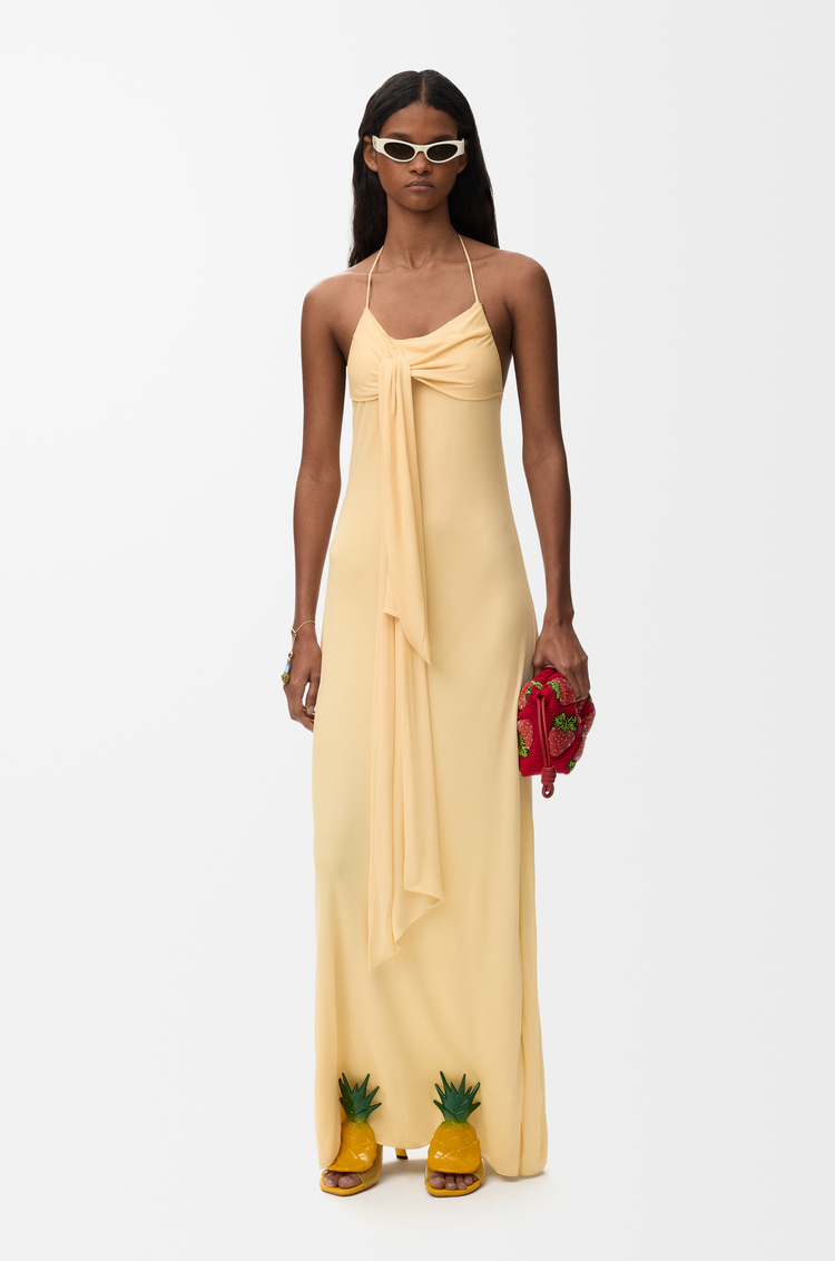 LOEWE Vestido en crepé de viscosa Amarillo
