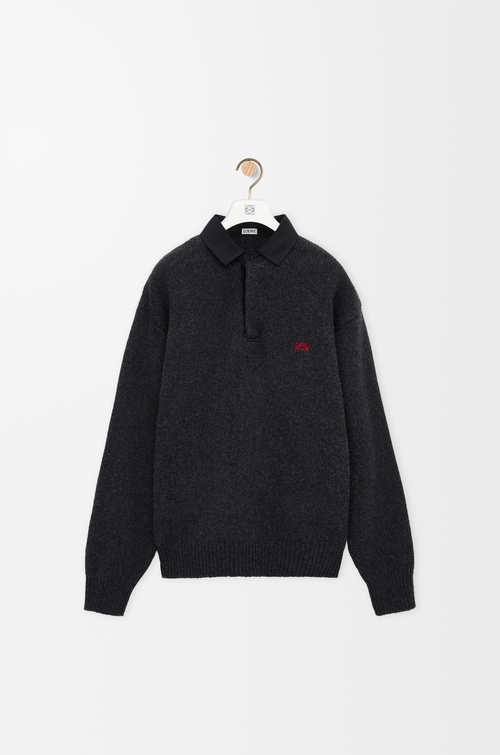 LOEWE Maglia polo in lana Grigio Scuro