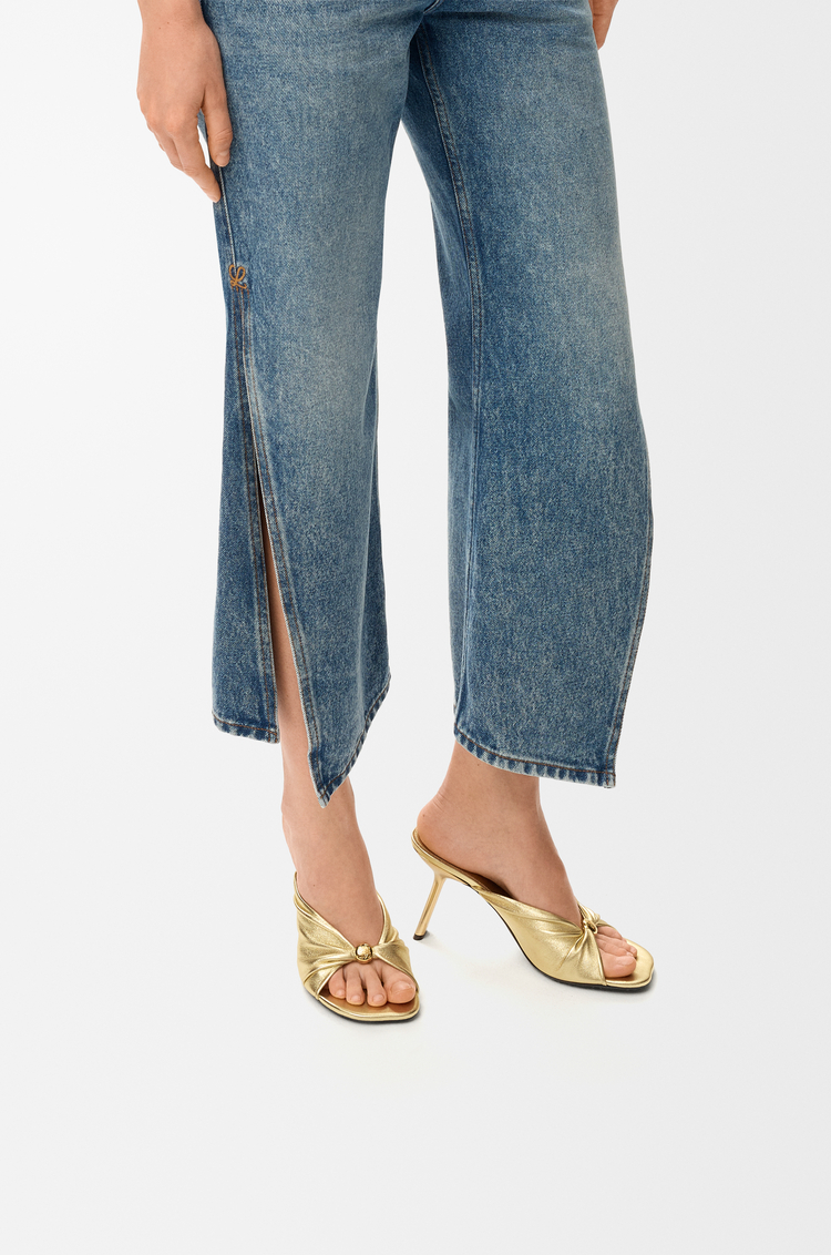 LOEWE Pebble Soft slide in laminated lambskin Gold