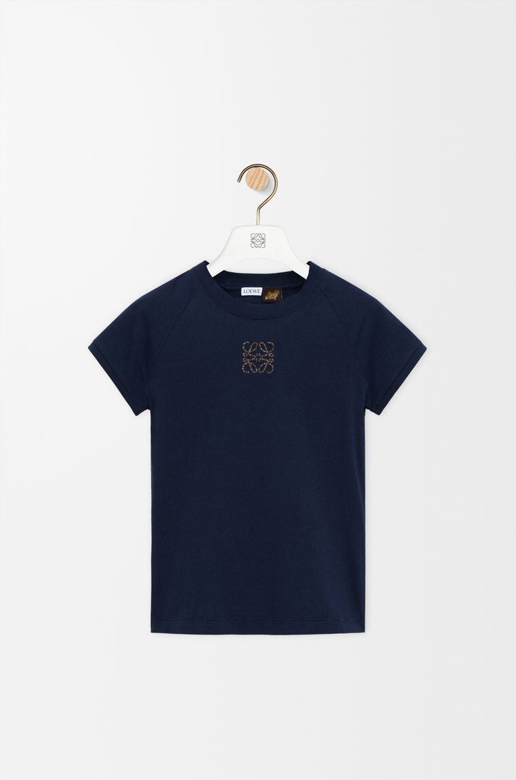 LOEWE Small fit T-shirt in cotton Navy Blue