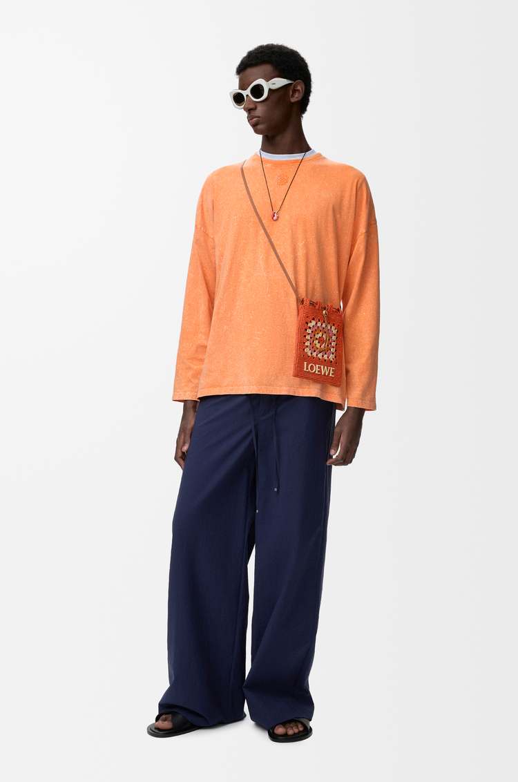 LOEWE Long sleeve T-shirt in cotton Washed Orange