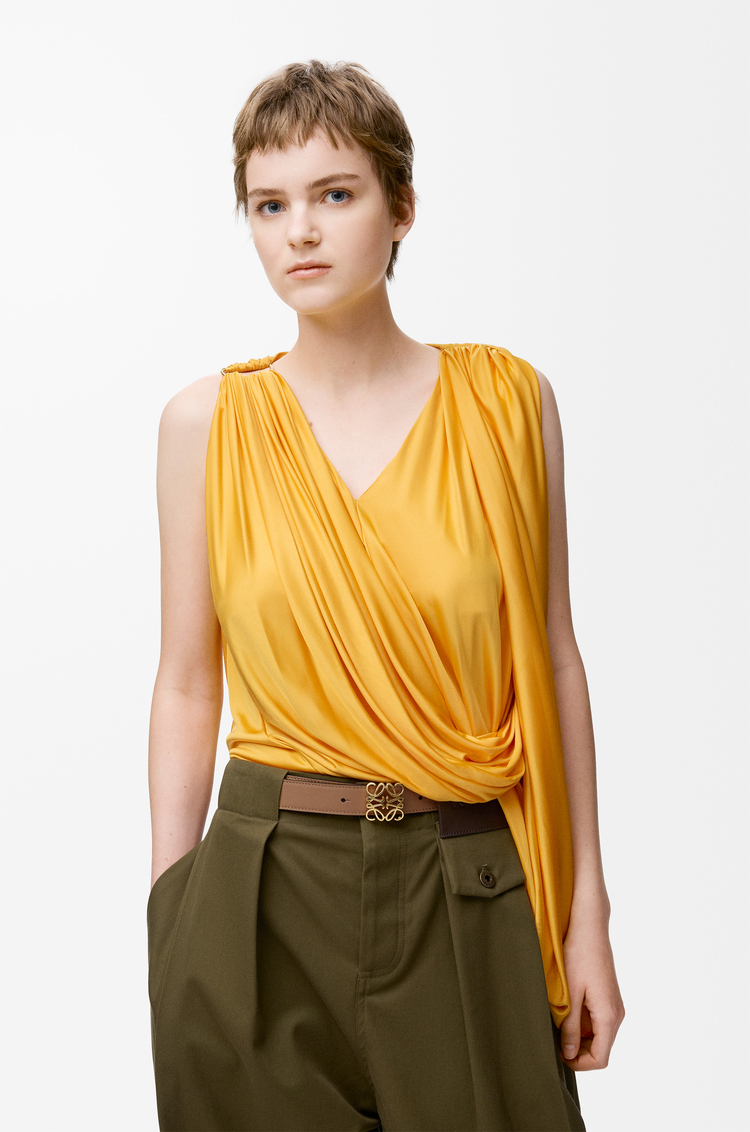 LOEWE Ceinture réversible Anagram Bombé en cuir de veau lisse Moka/Ardoise