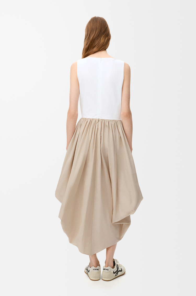LOEWE Robe en coton Blanc/Beige
