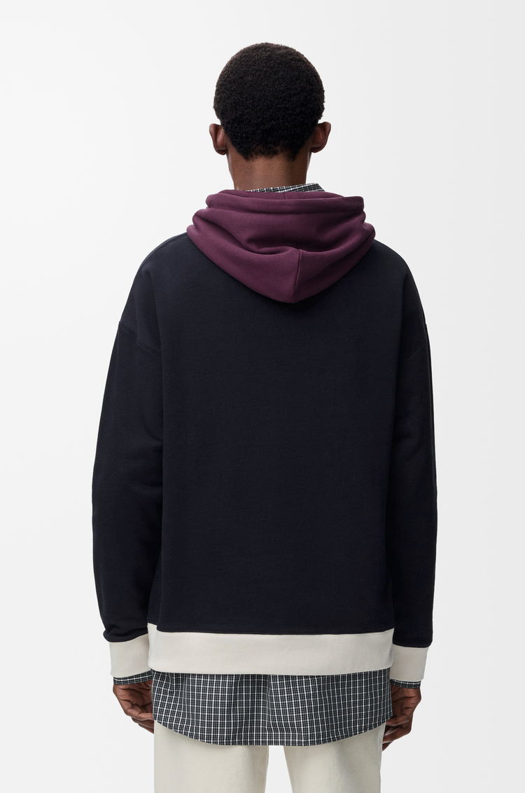 LOEWE Kapuzenpullover aus Baumwolle Dark Blue/White