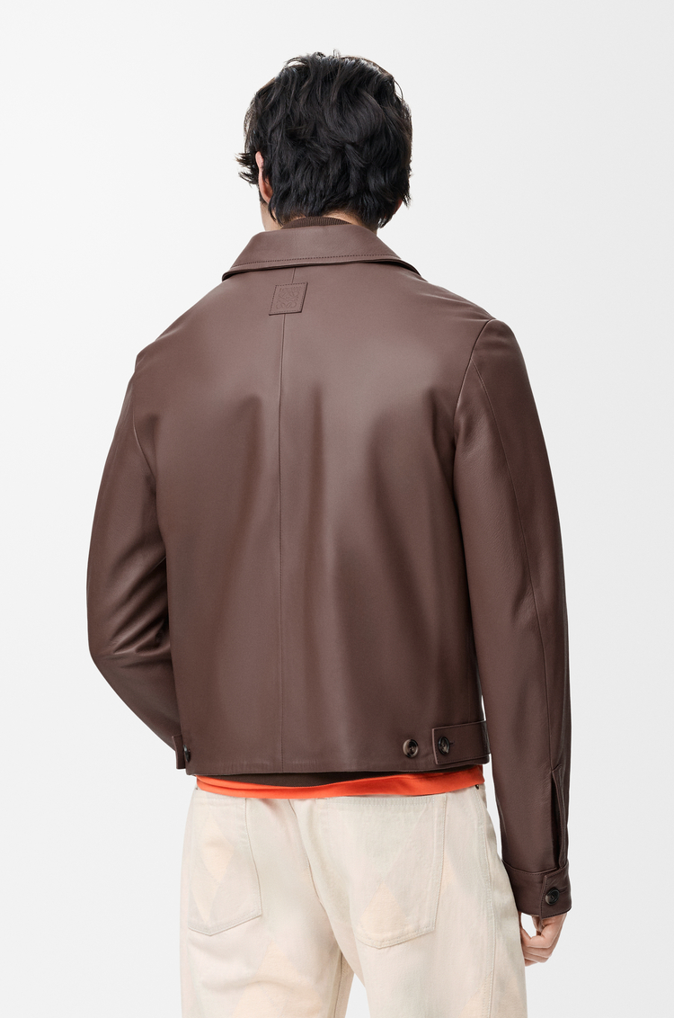 LOEWE Zip-up jacket in nappa lambskin Taupe