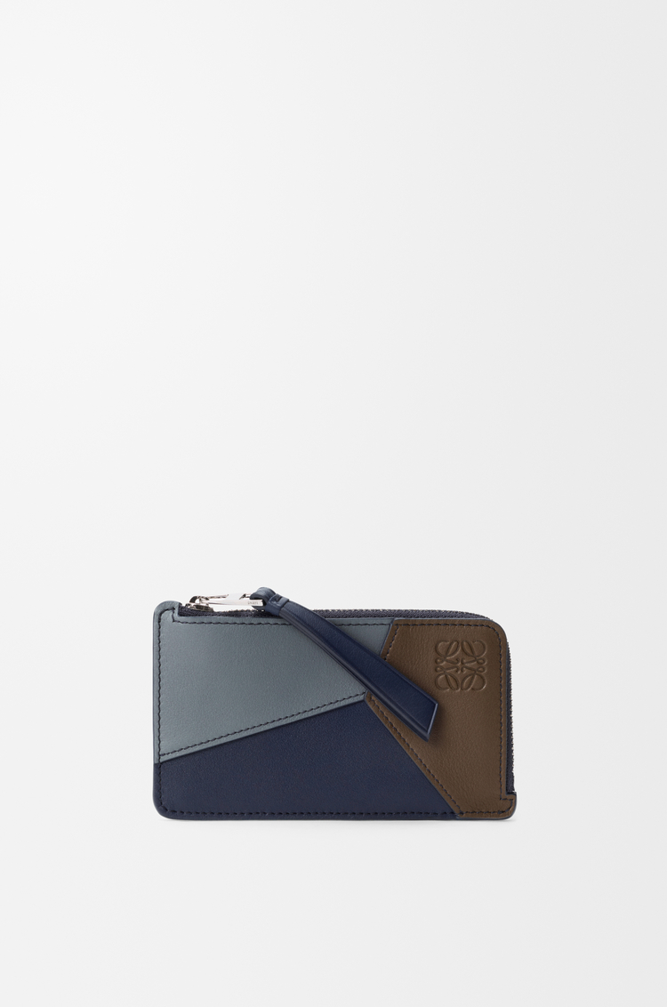 LOEWE Porte-cartes et monnaie Puzzle en cuir de veau classique Bleu Gris/Marine