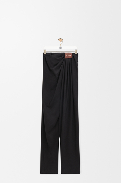 LOEWE Draped trousers in cotton and silk Black