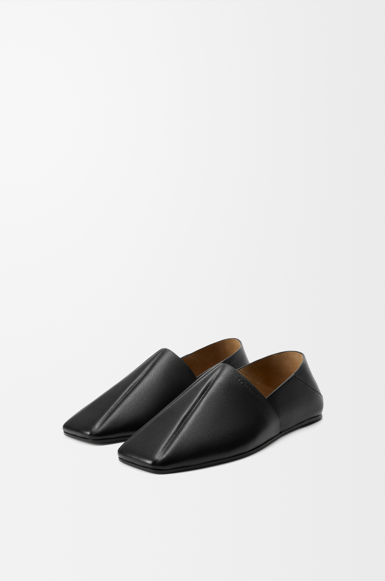 LOEWE Origami slipper in soft calfskin Black