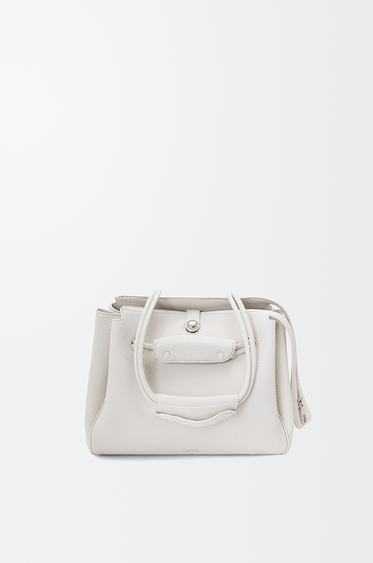 LOEWE Small Madrid bag in supple grained calfskin Soft White