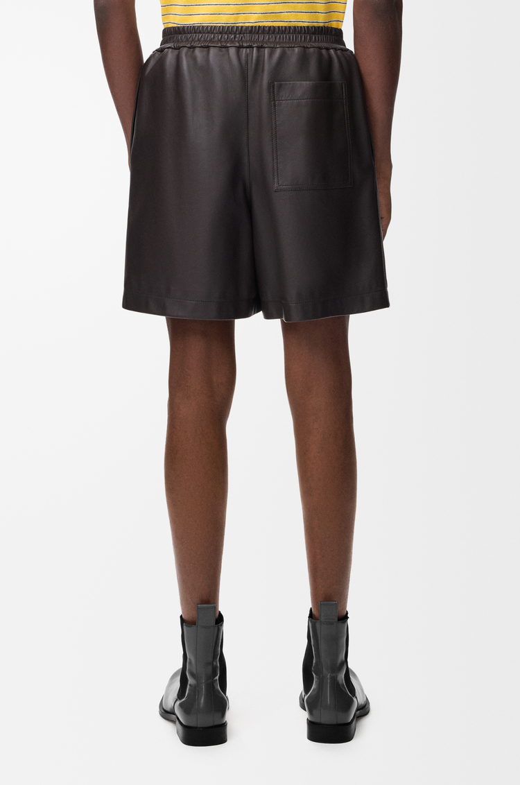 LOEWE Shorts in nappa lambskin Dark Brown