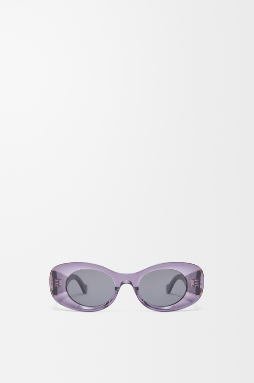 LOEWE Occhiali da sole ovali Beveled con motivo Anagram maxi Viola Trasparente