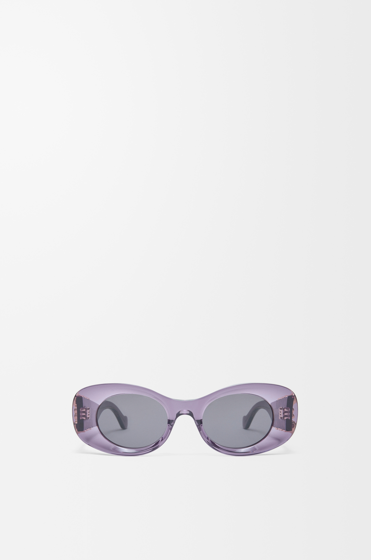 LOEWE Beveled Oval Maxi Anagram sunglasses Transparent Purple