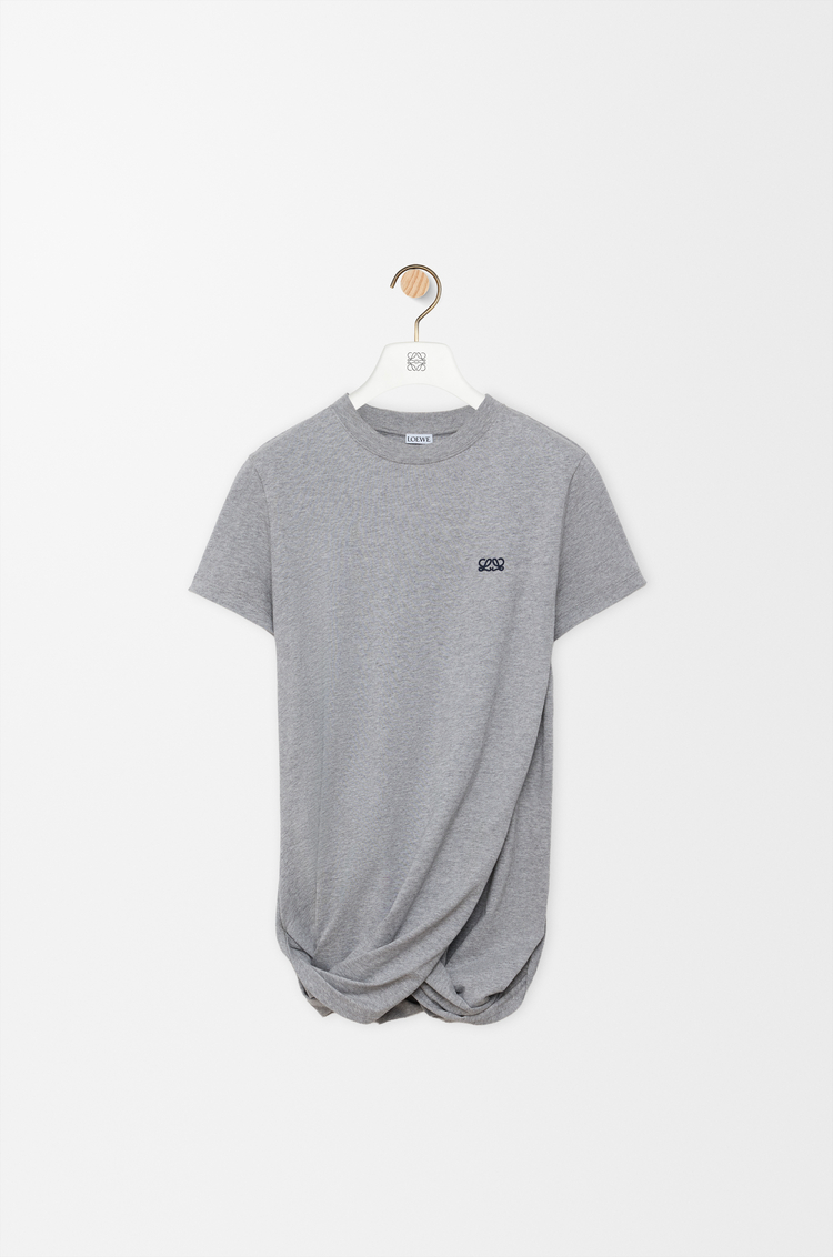 LOEWE Draped T-shirt in cotton Grey Melange