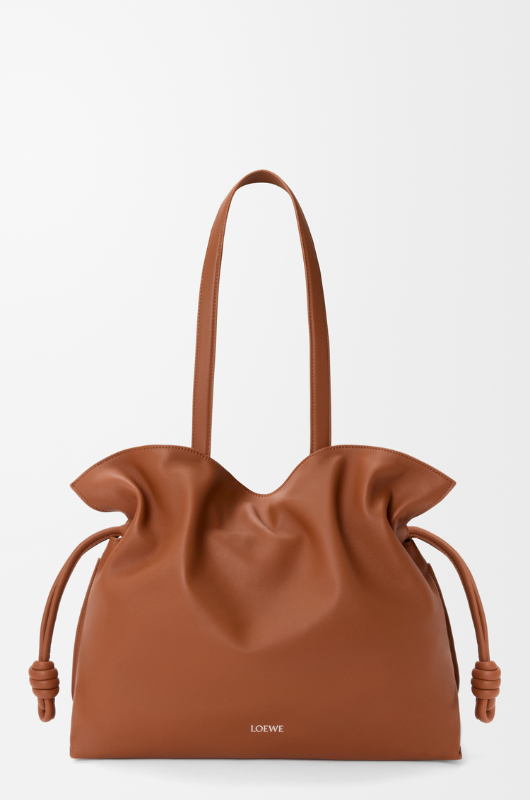 LOEWE Large Flamenco clutch in nappa calfskin Squirrel