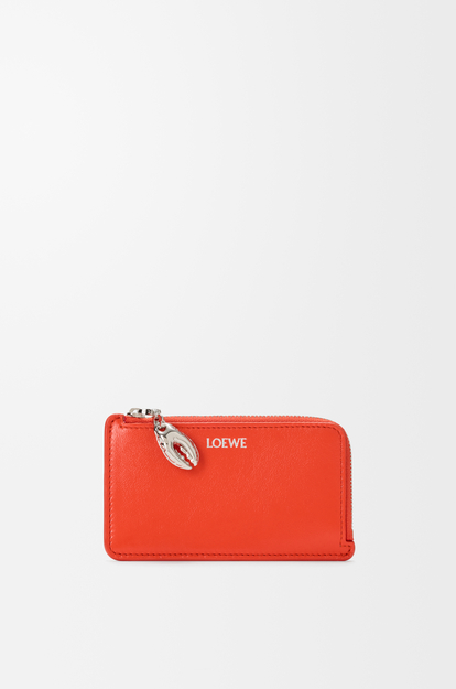 LOEWE Claw coin cardholder in glossy lambskin Vivid Orange