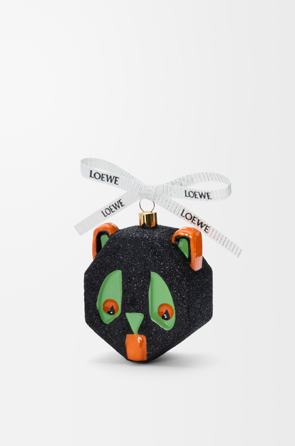 LOEWE Futurist Cat bauble in blown glass Black/Green