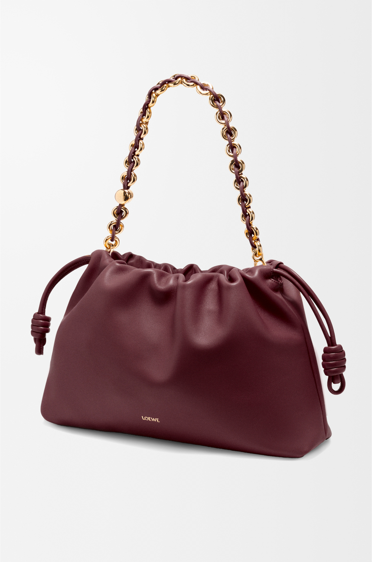 LOEWE Grand Flamenco purse en cuir d'agneau nappa doux Bordeaux Foncé