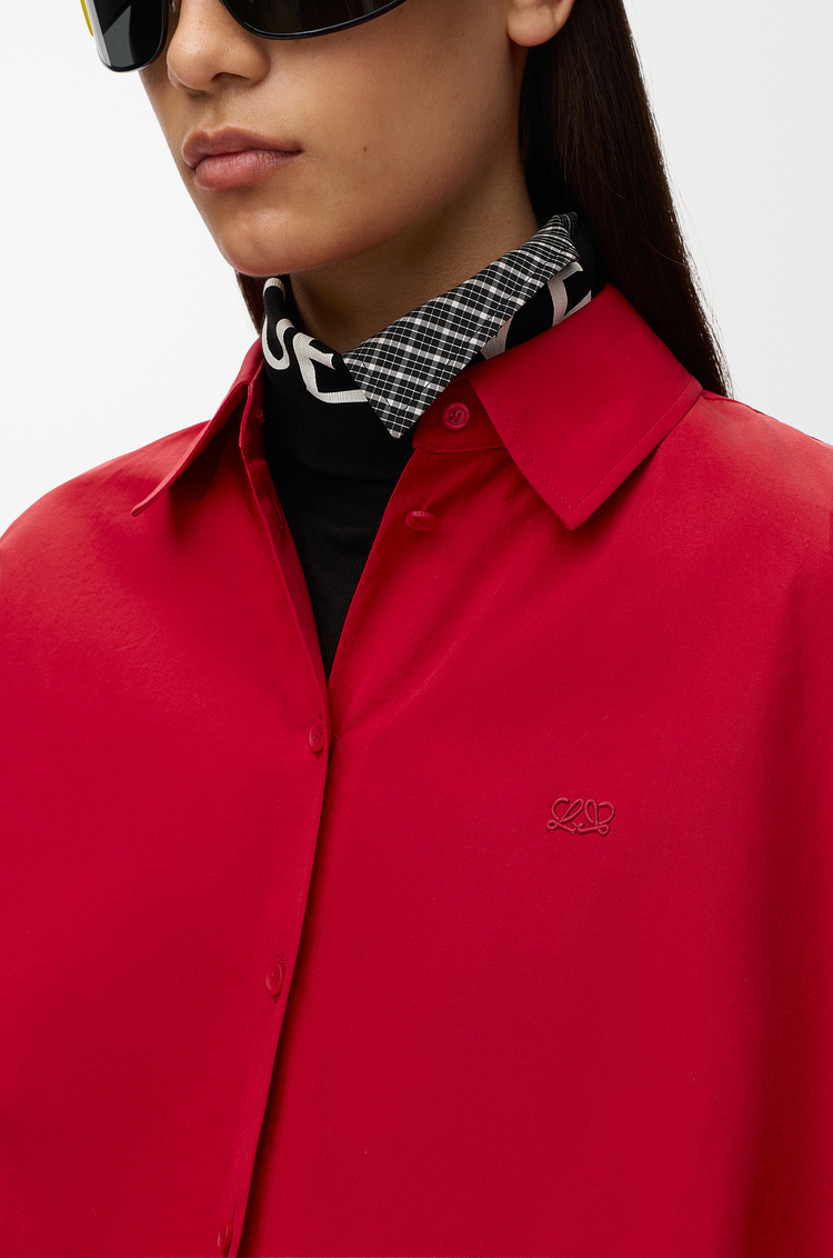 LOEWE Camisa trapecio de manga corta en algodón Rojo