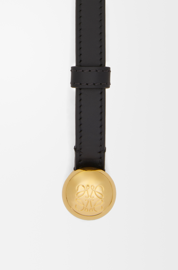 LOEWE Cinturón Pebble en piel de ternera lisa Negro/Dorado