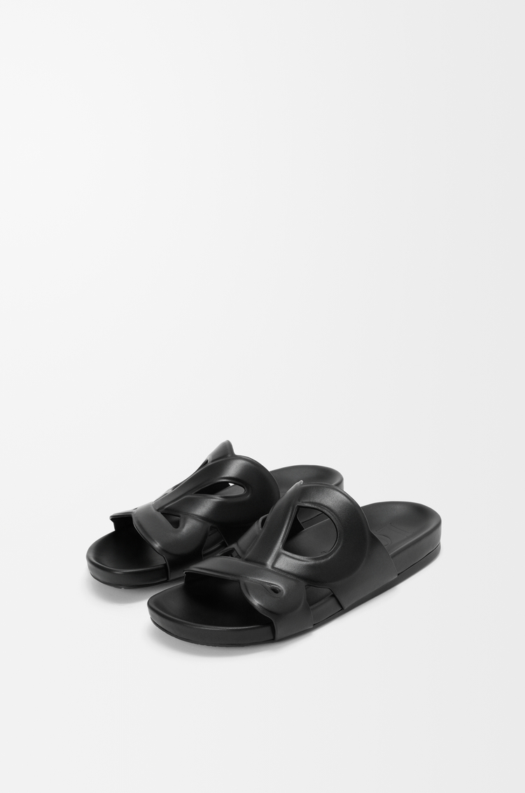 LOEWE Ease Monogram slide in vegetable-tanned calfskin Black
