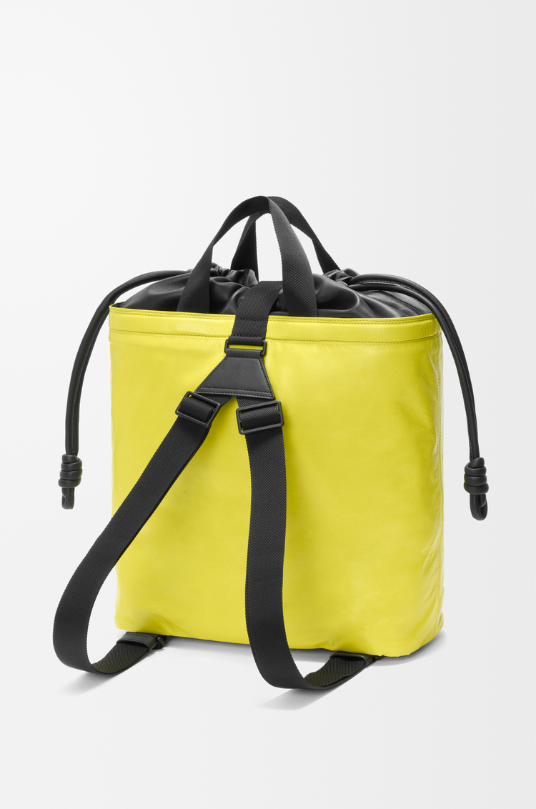 LOEWE 紙質小牛皮 Squad 背包 檸檬色