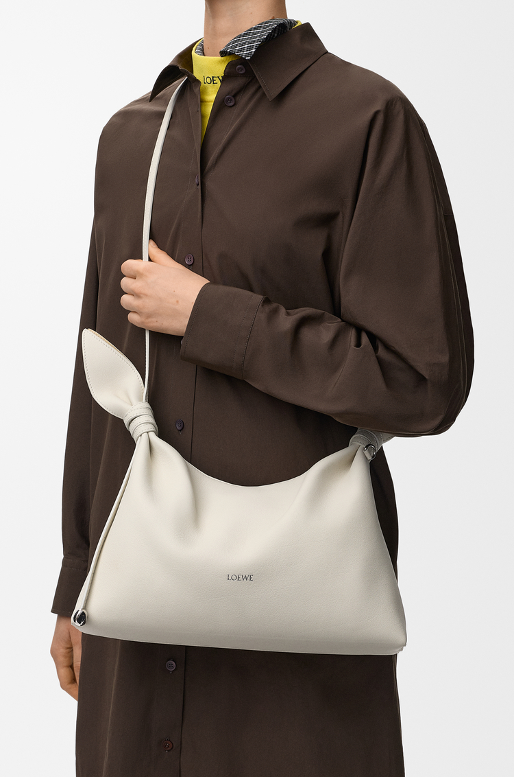 LOEWE Medium Scarf bag in smooth calfskin Soft White