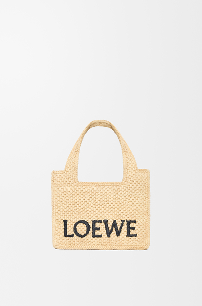 LOEWE Mini LOEWE Font tote in raffia Natural