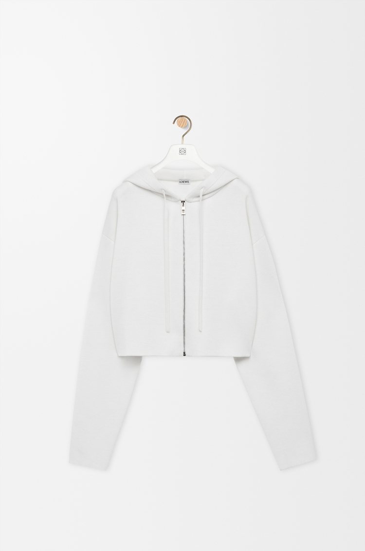 LOEWE Anagram zip-up hoodie in wool White