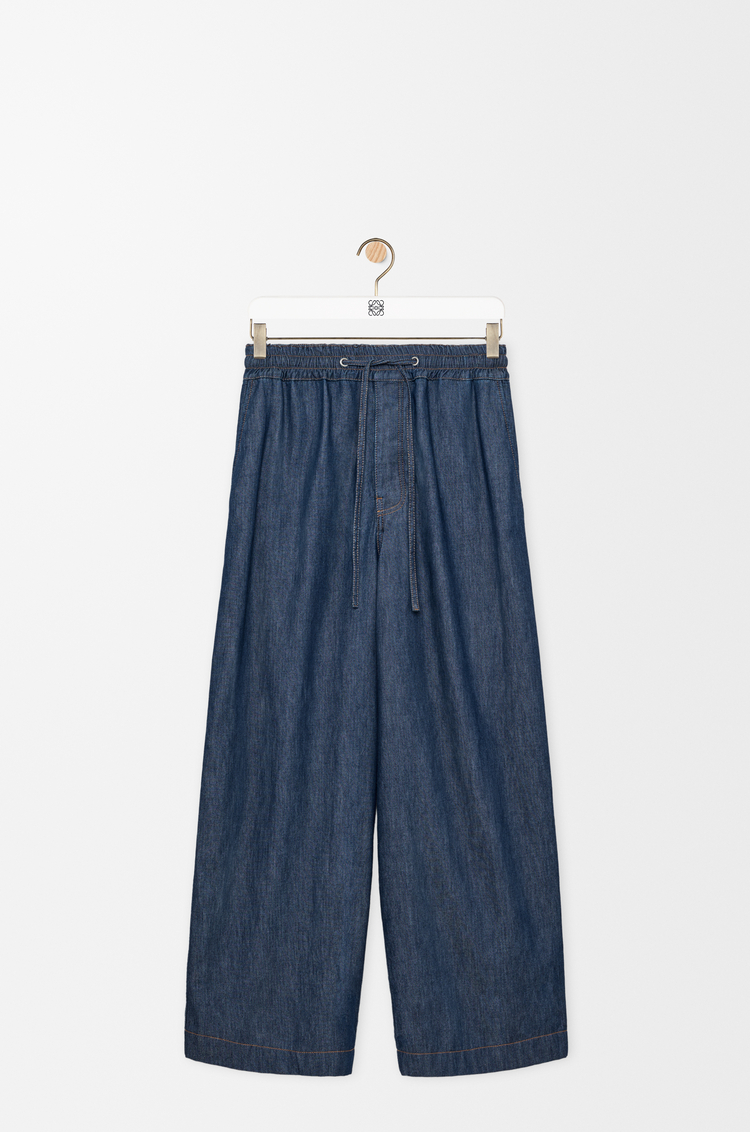 LOEWE Pantaloni con coulisse in cotone Blu Denim
