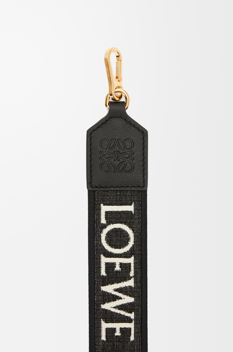 LOEWE Anagram strap in jacquard and calfskin Black/Gold