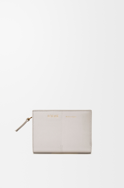 LOEWE Duet compact wallet in smooth and grained calfskin Light Ghost Grey