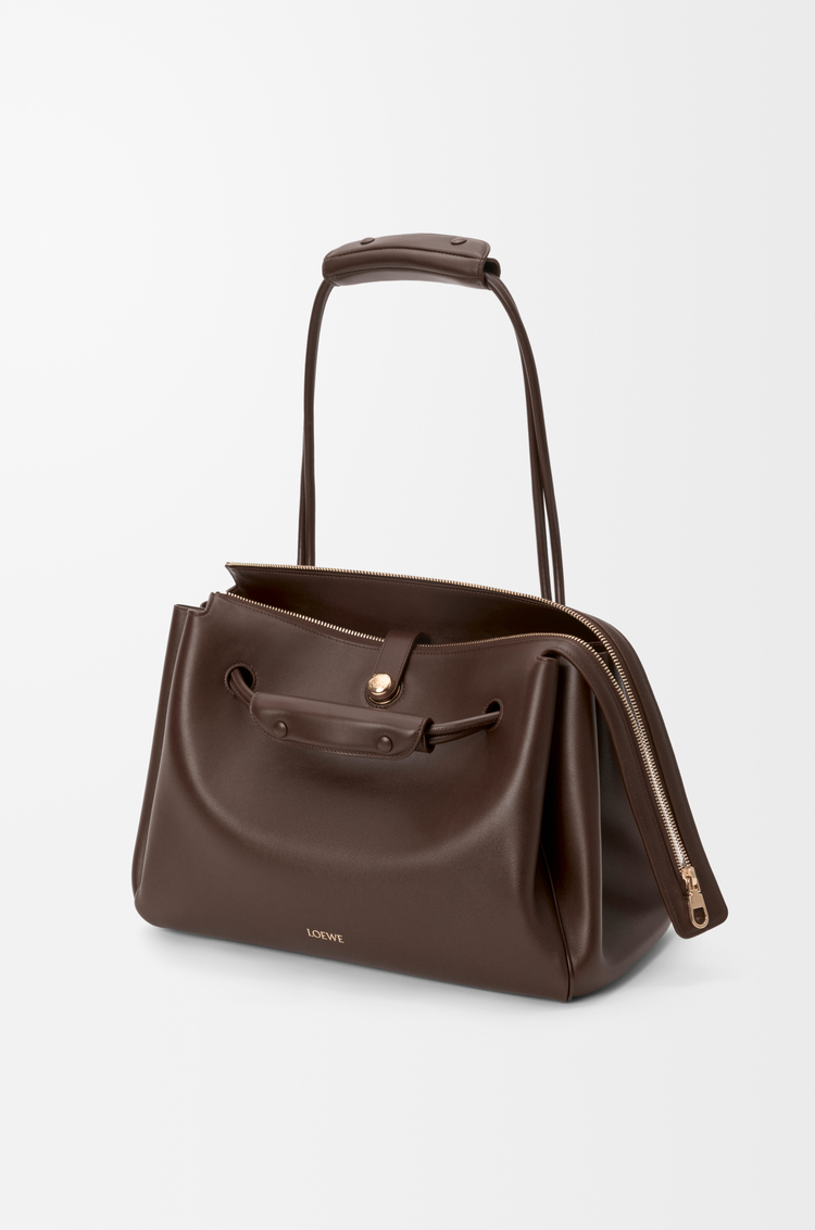 LOEWE Large Madrid bag in supple calfskin Dark Chestnut