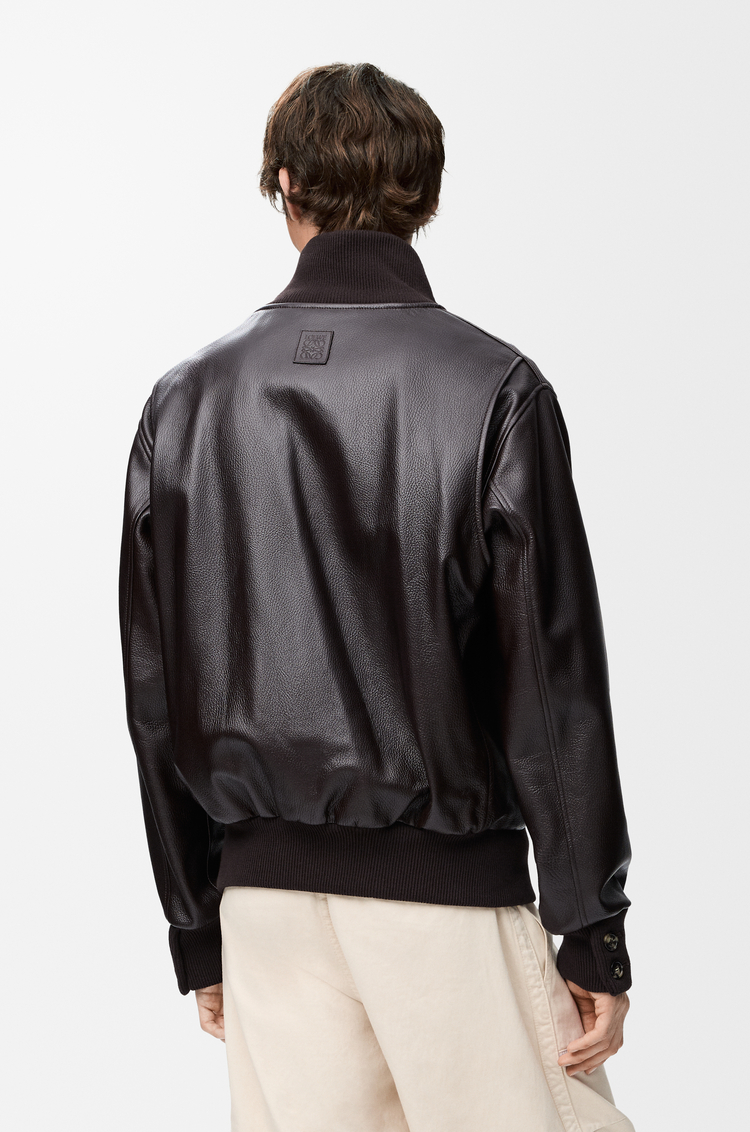 LOEWE Jacke aus Nappa-Lammleder Dunkelbraun